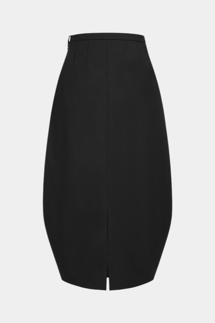 Чорна мідіспідниця О-силуету WWB-SK1102-2-11 BÁZHANE