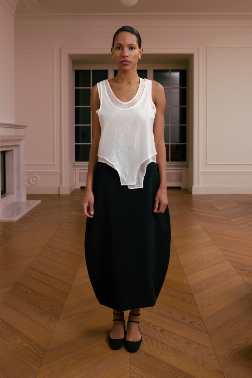 Чорна мідіспідниця О-силуету WWB-SK1102-2-11 BÁZHANE