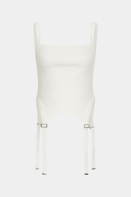 Молочная майка с гартерами