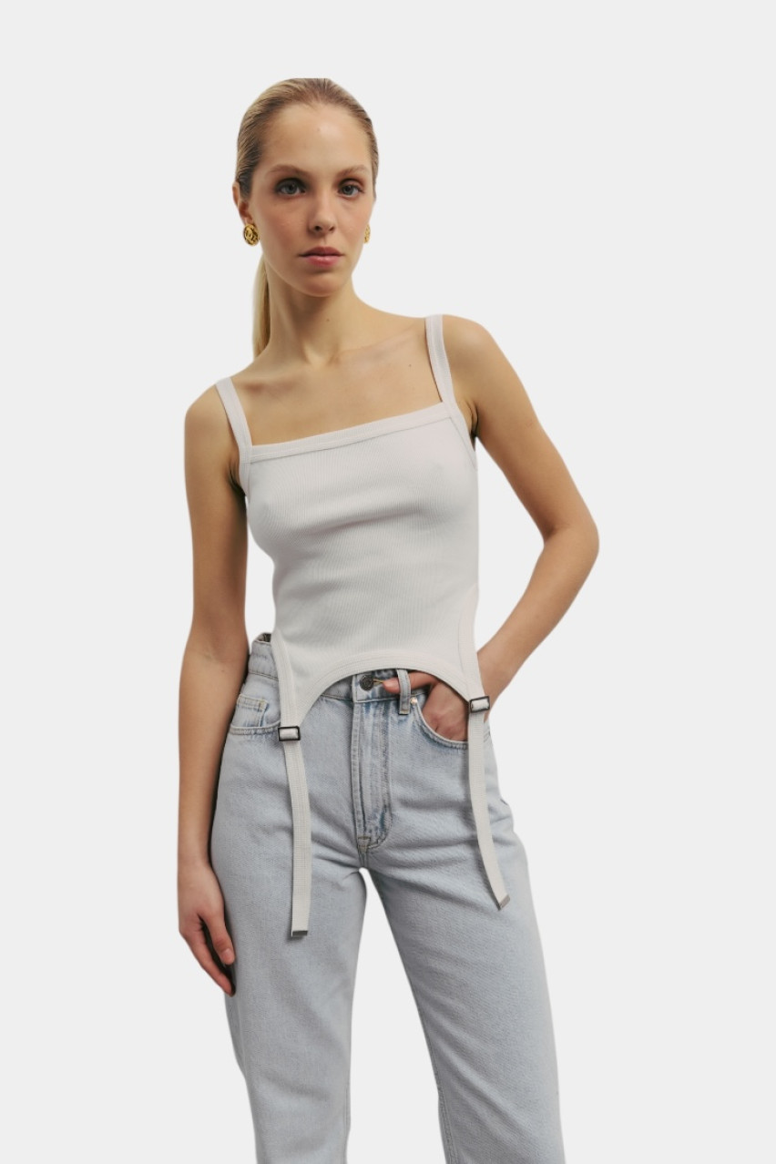 Молочная майка с гартерами WWT-TS1028-3-52 BÁZHANE