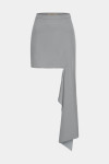 Серая мини-юбка с отрезанной деталью
