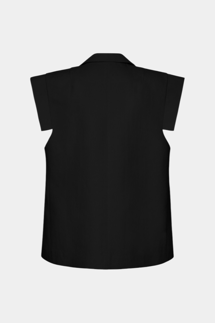 Черный хлопковый жилет Vivid WWU-VS1135-2-11 BÁZHANE