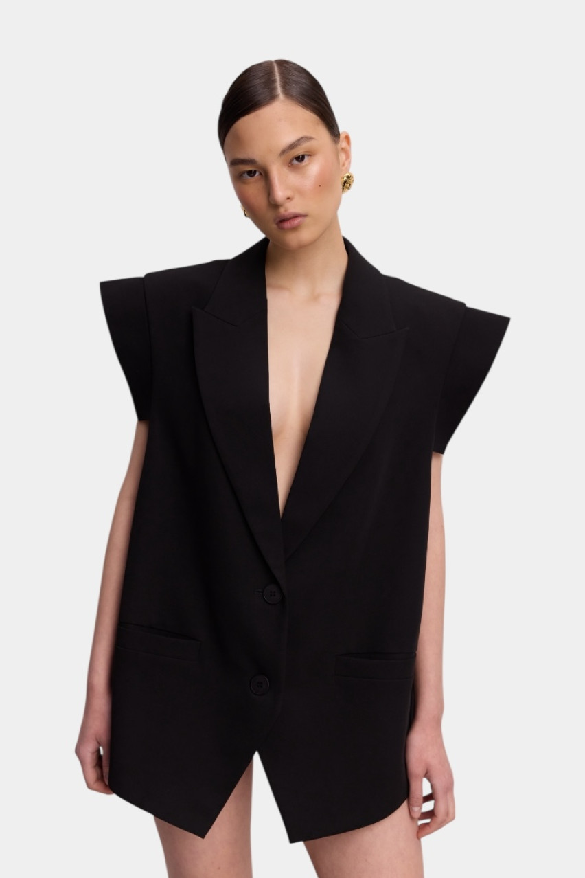 Черный хлопковый жилет Vivid WWU-VS1135-2-11 BÁZHANE