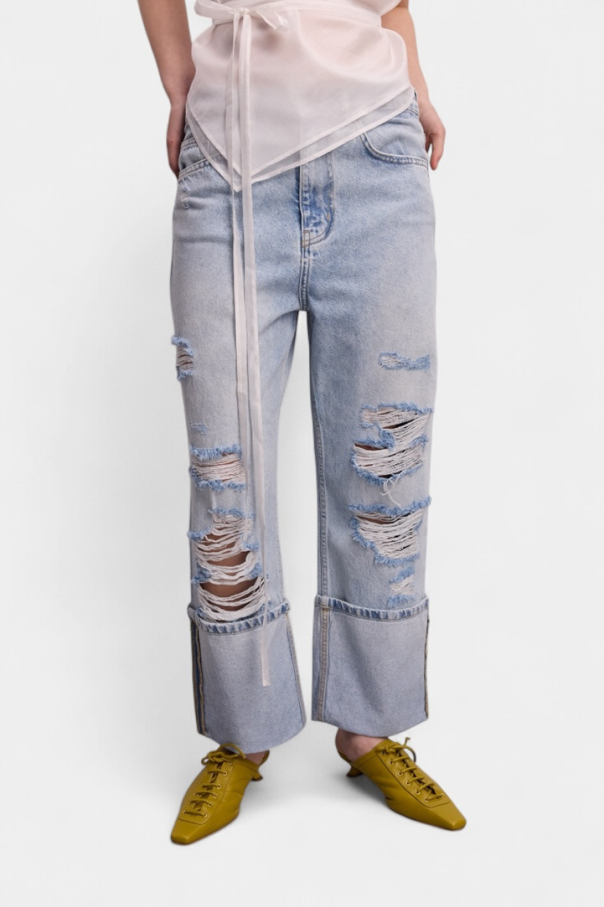 Блакитні джинси Boyish Ripped WWB-DJ1006-30-63 BÁZHANE