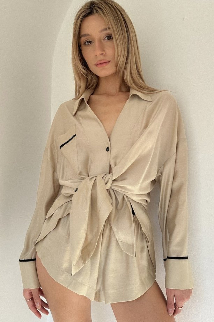 Бежевые шорты пижамные shortsCOSTbeige BlackSeaTribe