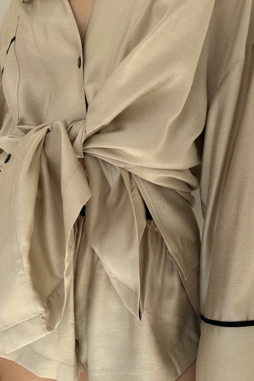 Бежевые шорты пижамные shortsCOSTbeige BlackSeaTribe