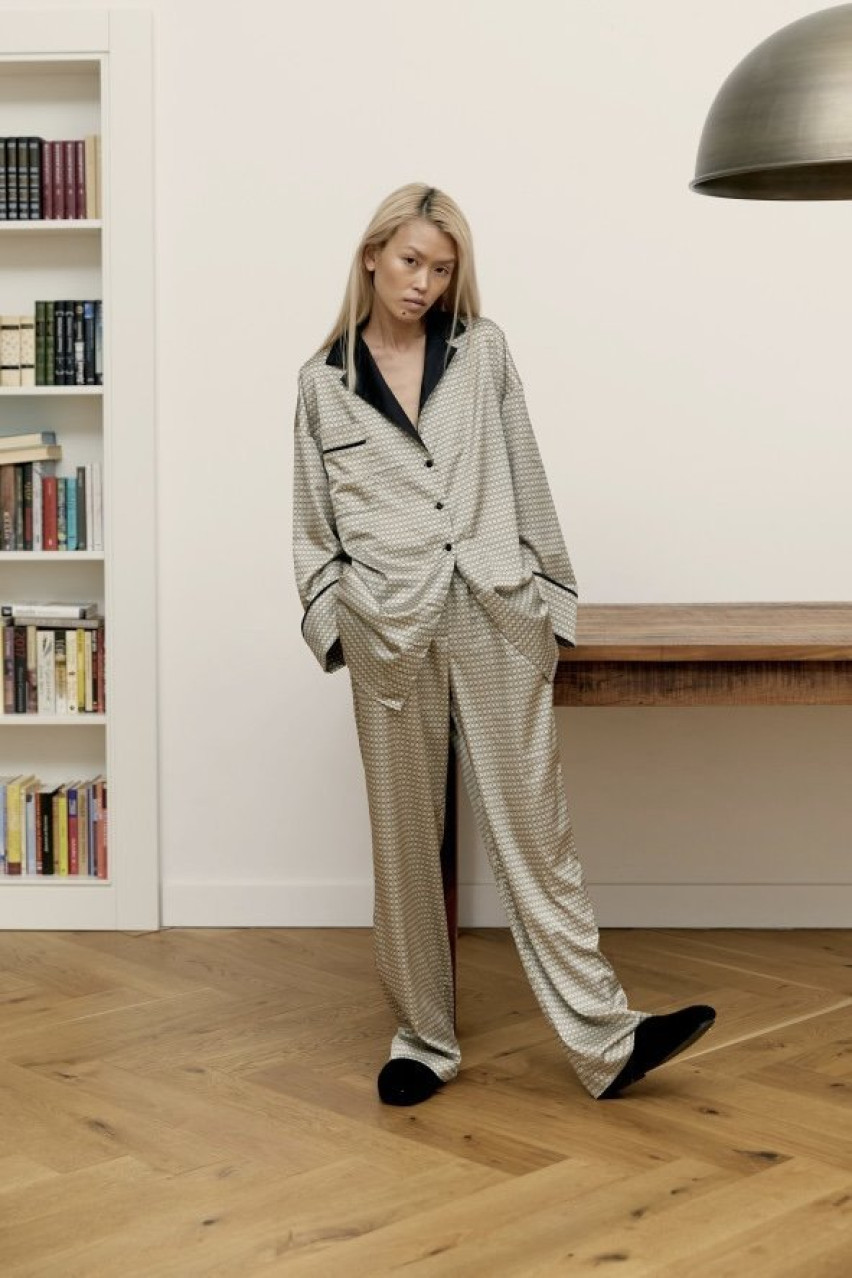 Бежева піжамна сорочка Logo Pattern shirtPATT BlackSeaTribe