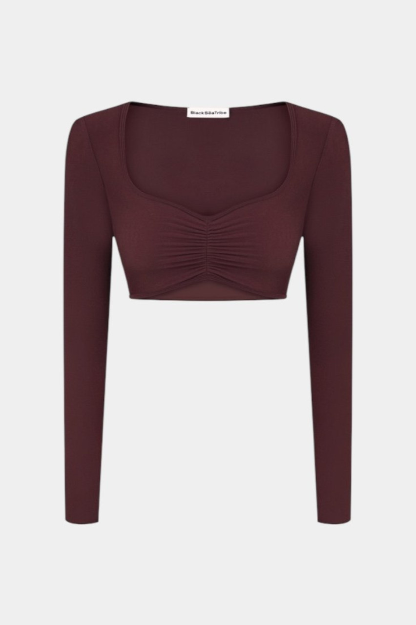Бордовий топ з довгими рукавами topSLEEbur BlackSeaTribe