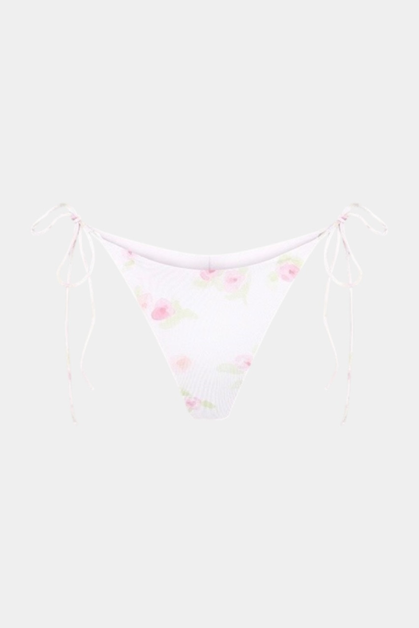 Белый низ от купальника Fiori с цветочным принтом slipFIORIflowerprint BlackSeaTribe