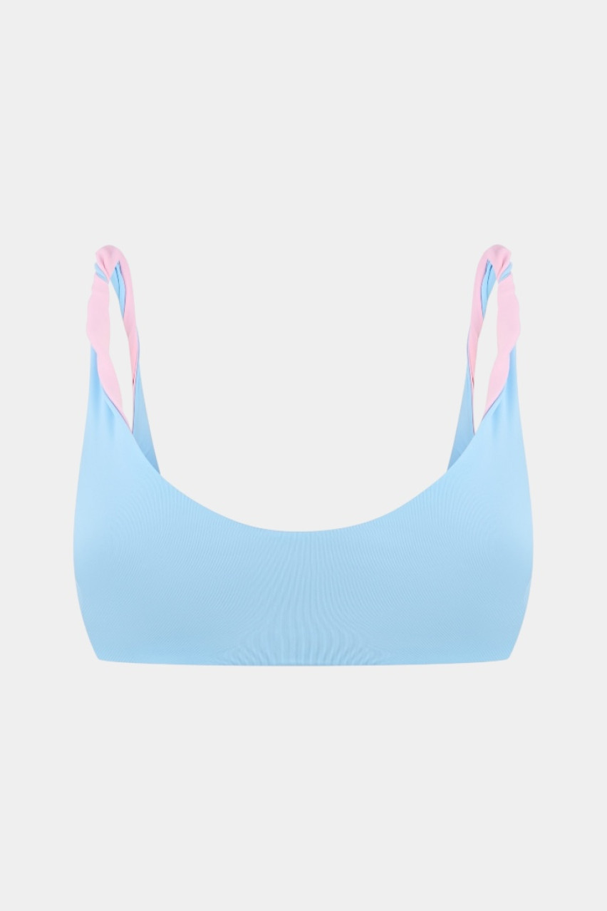 Голубовато-розовый двусторонний верх от купальника Roller topROLbluepink BlackSeaTribe