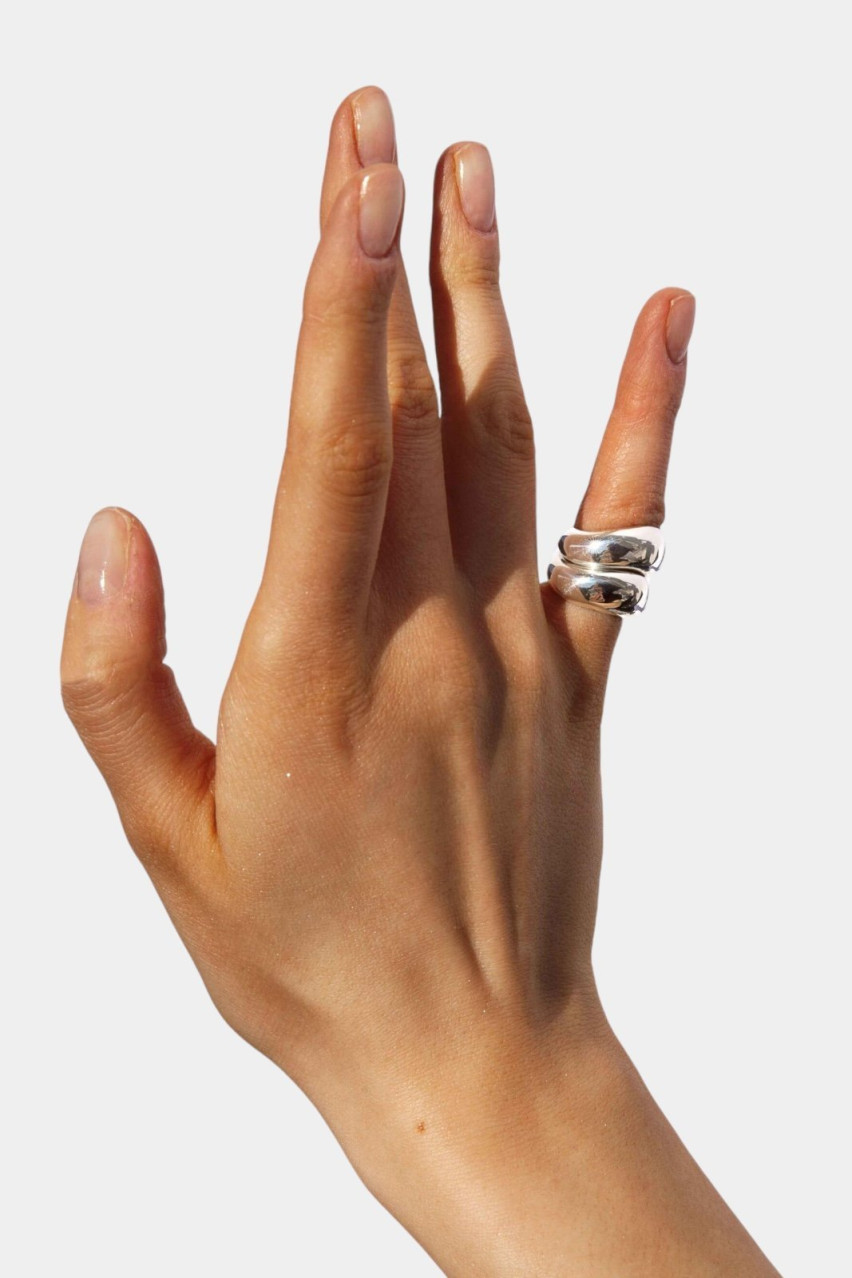 Пара серебряных кольцо Double Big RS0009 Bruá