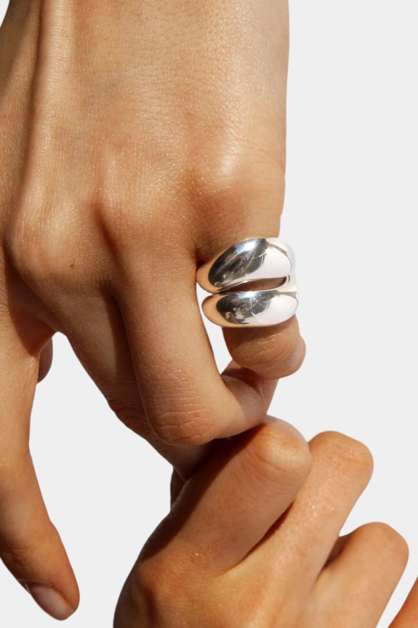 Пара серебряных кольцо Double Big RS0009 Bruá