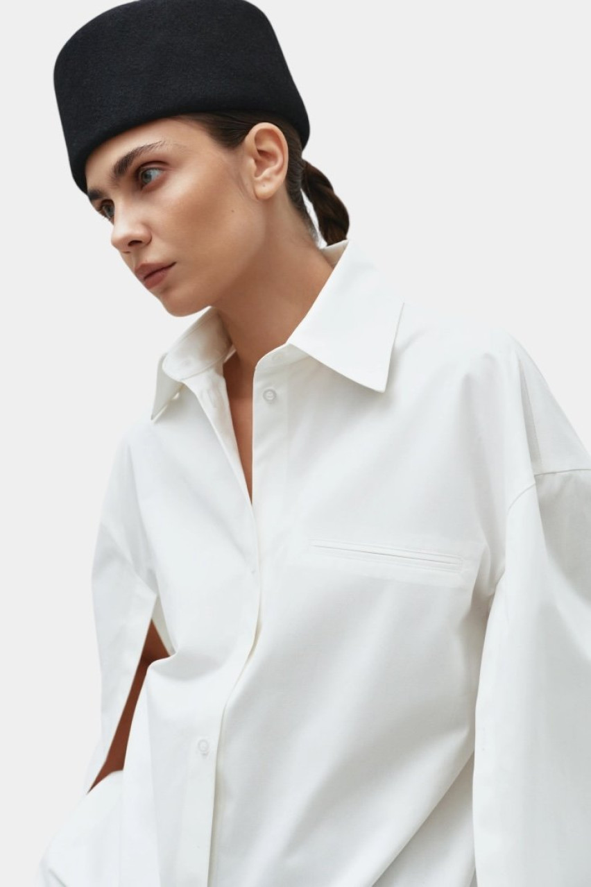 Молочна сорочка Couture з акцентними рукавами CICI COCO