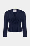 Темно-синий короткий жакет с акцентом на талию
