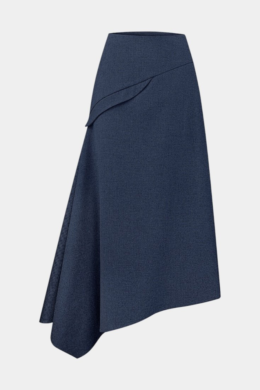 Темно-синяя ассиметричная максиюбка CICI COCO