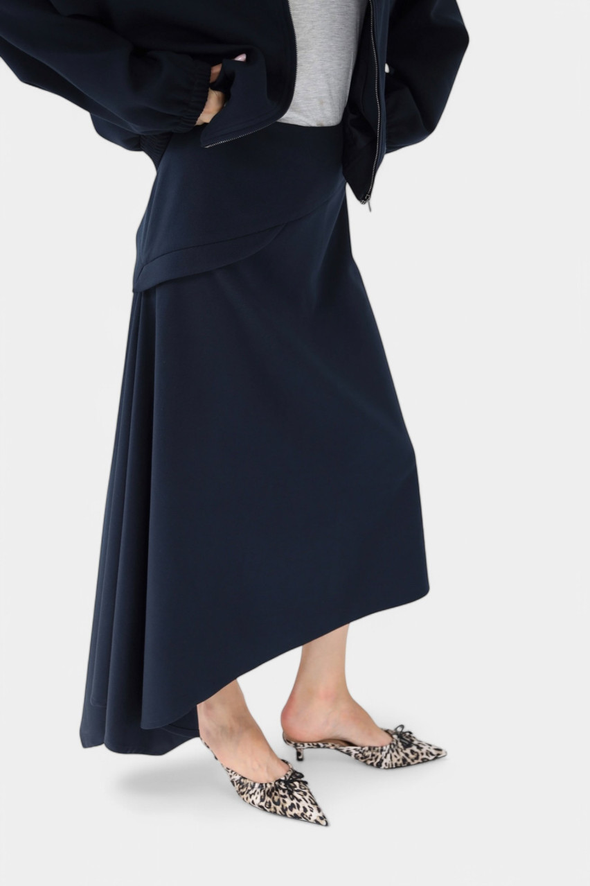 Темно-синяя ассиметричная максиюбка CICI COCO