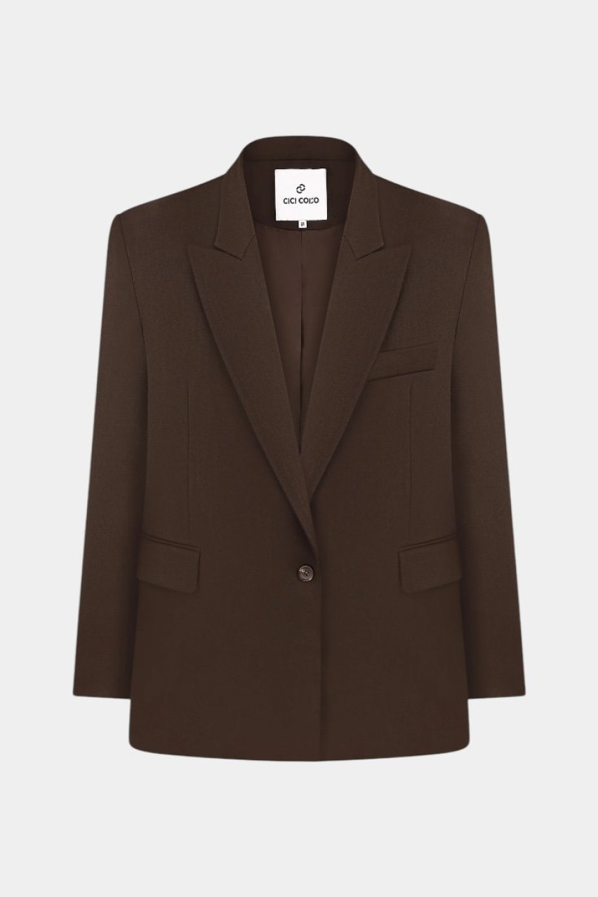 Коричневий двобортний жакет CICI COCO