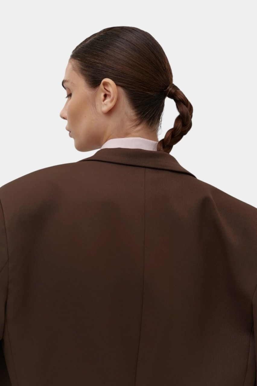 Коричневий двобортний жакет CICI COCO