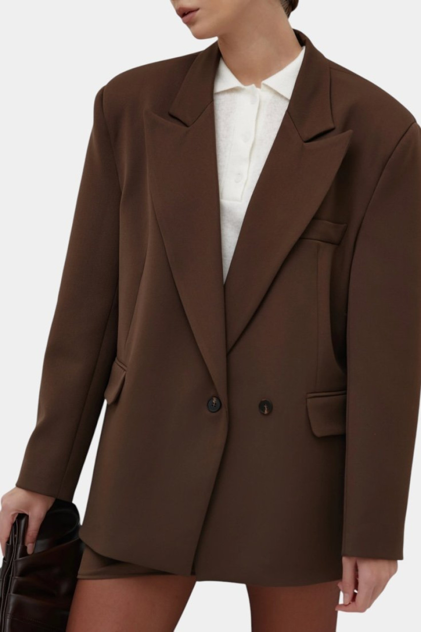 Коричневий двобортний жакет CICI COCO