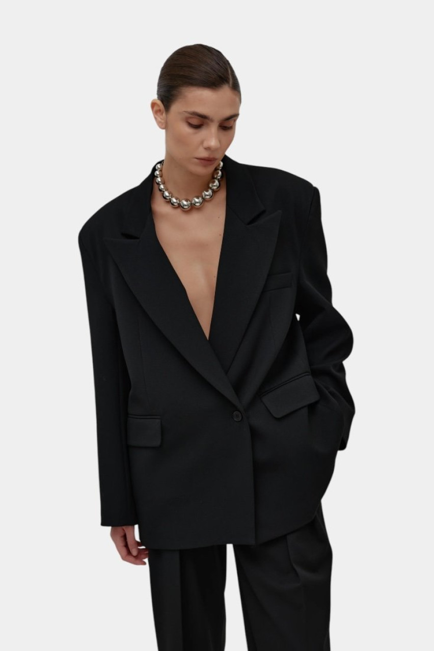 Чорний двобортний жакет CICI COCO
