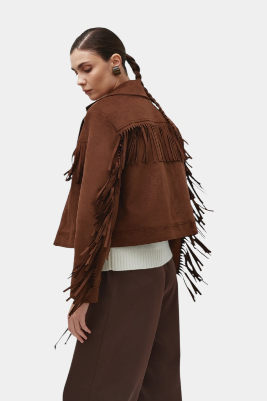 Коричневая куртка с экозамшей CICI COCO