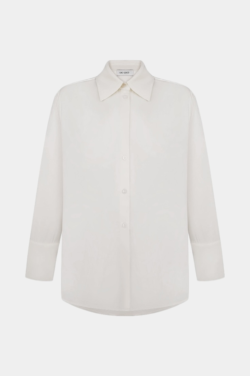 Молочна сатинова блуза CICI COCO