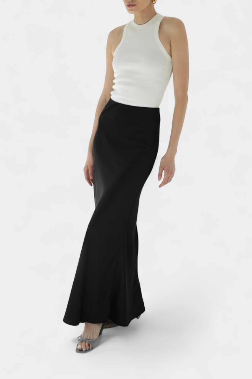 Чорна сатинова максіспідниця CICI COCO