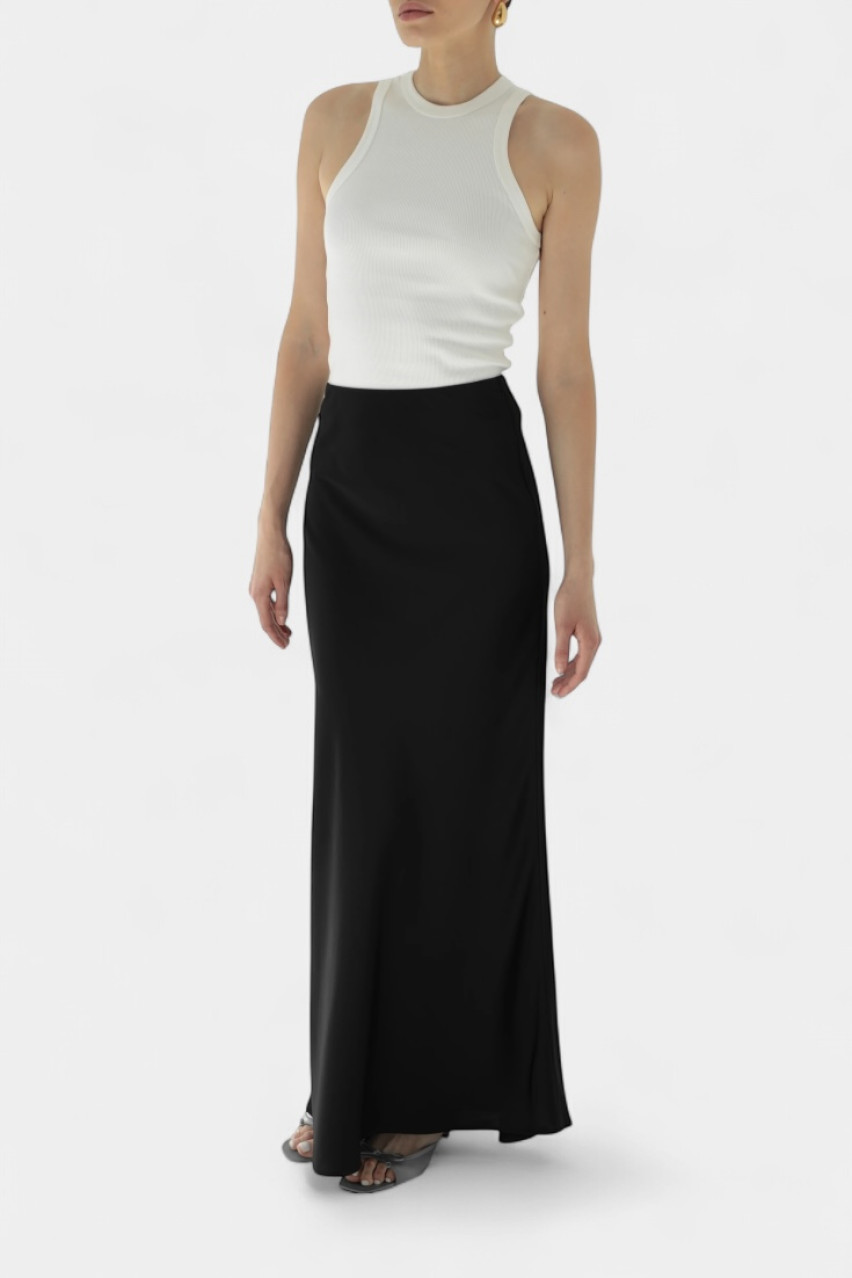 Чорна сатинова максіспідниця CICI COCO