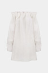 Молочное льняное платье-буф