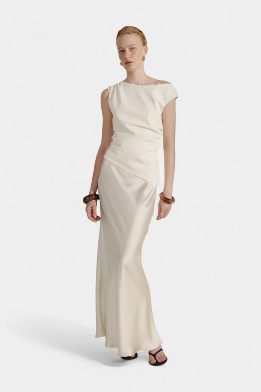 Молочний топ з драпіруванням CICI COCO