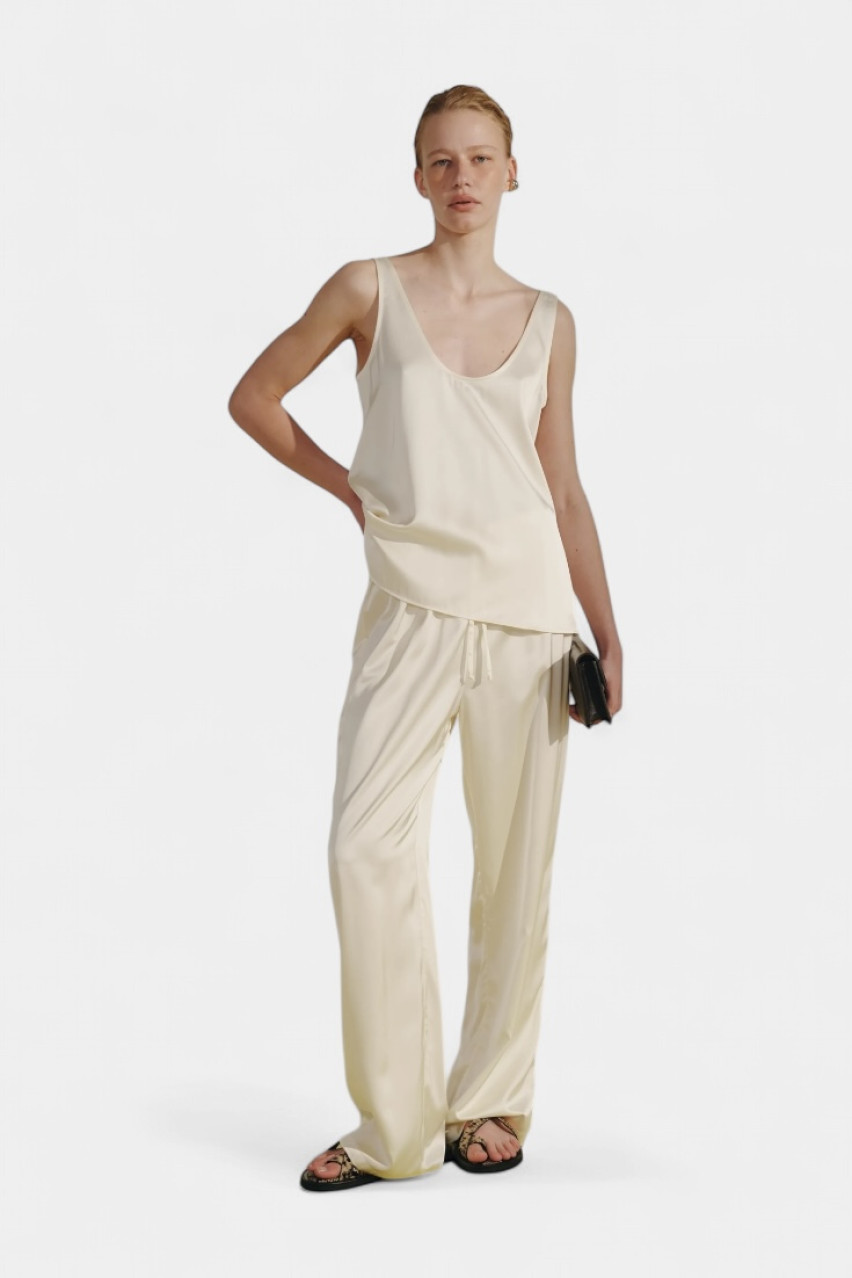 Молочная сатиновая майка CICI COCO