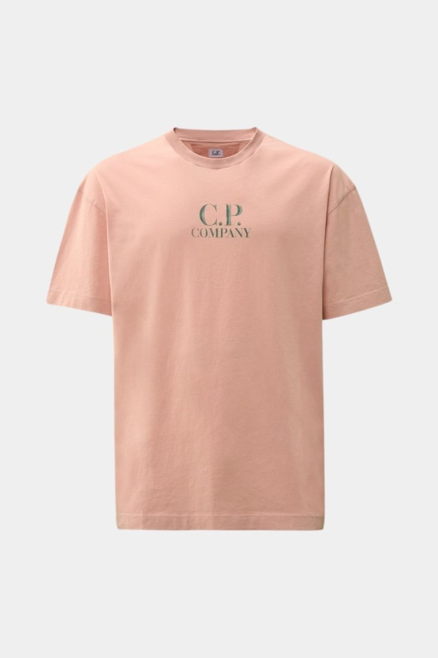 Рожева футболка з джерсі 30/1 та логотипом 18CMTS141A005100W 520 C.P. Company