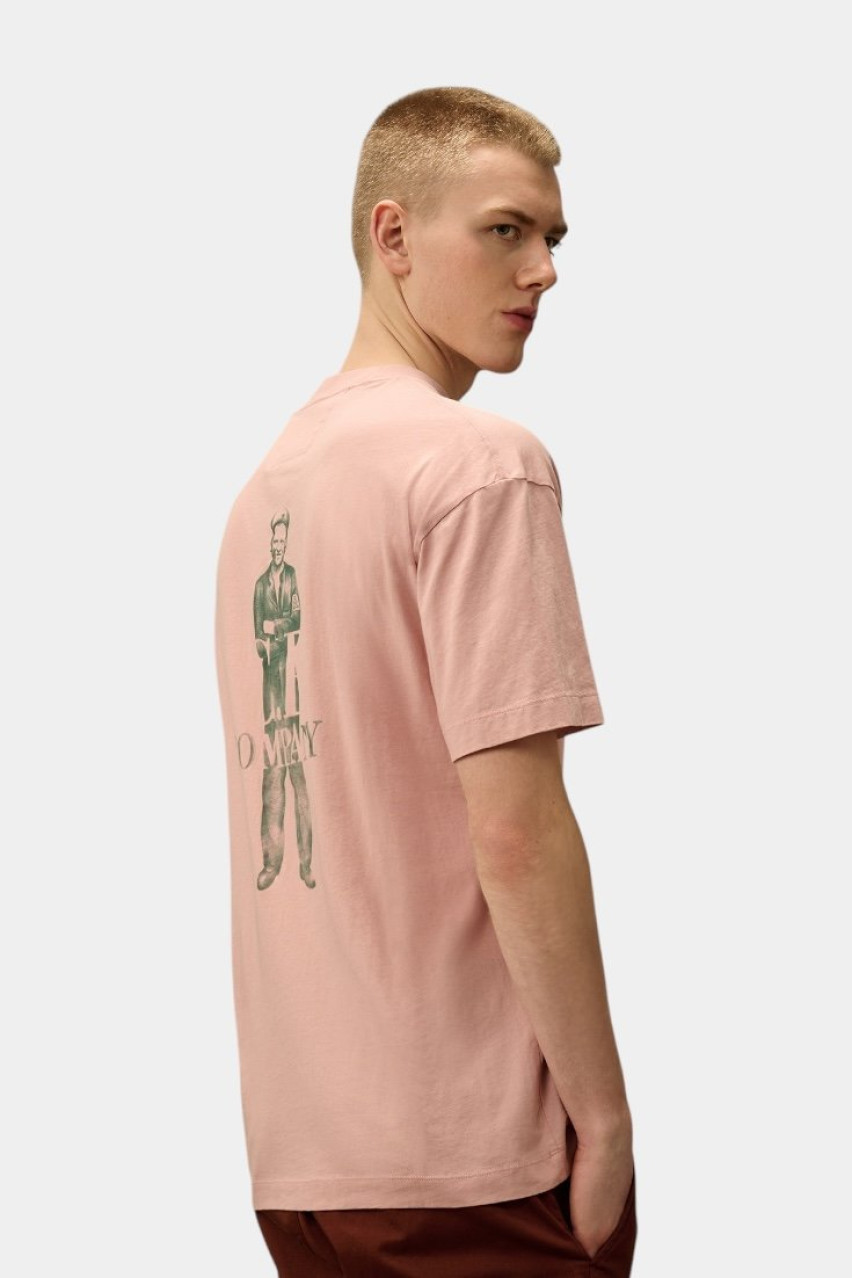 Рожева футболка з джерсі 30/1 та логотипом 18CMTS141A005100W 520 C.P. Company