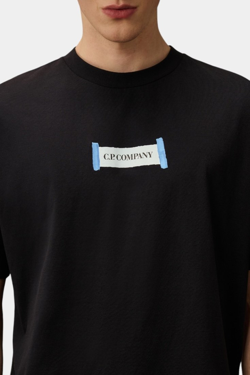 Темно-синя футболка з джерсі 30/1 та логотипом 18CMTS148A006586W 888 C.P. Company