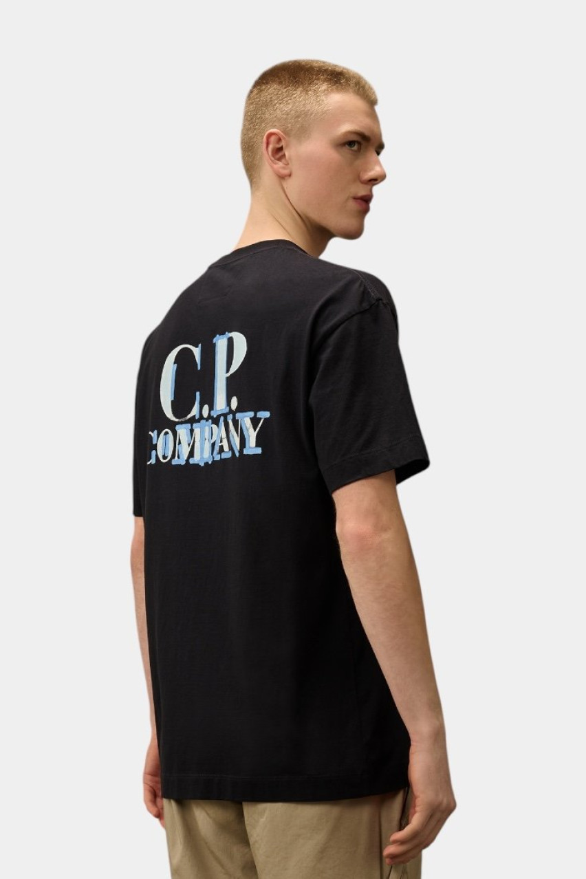 Темно-синя футболка з джерсі 30/1 та логотипом 18CMTS148A006586W 888 C.P. Company