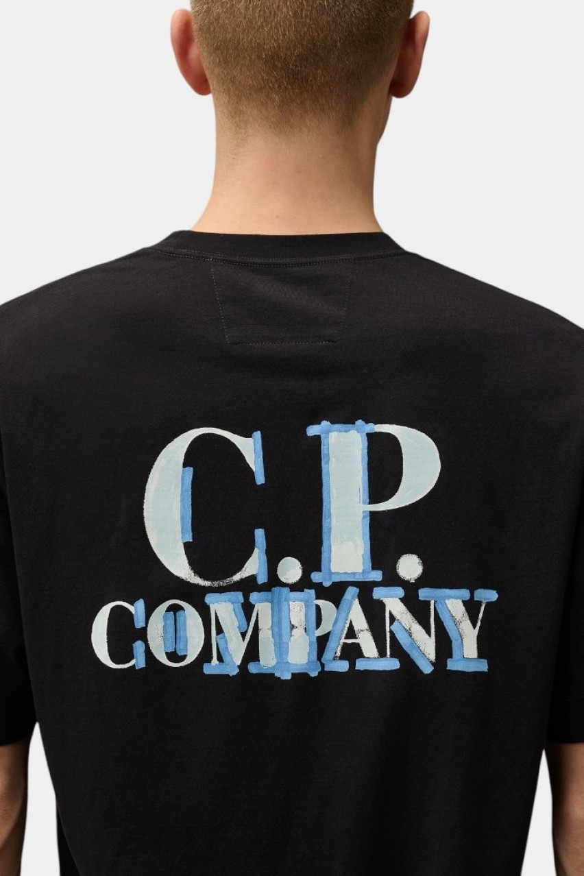 Темно-синя футболка з джерсі 30/1 та логотипом 18CMTS148A006586W 888 C.P. Company