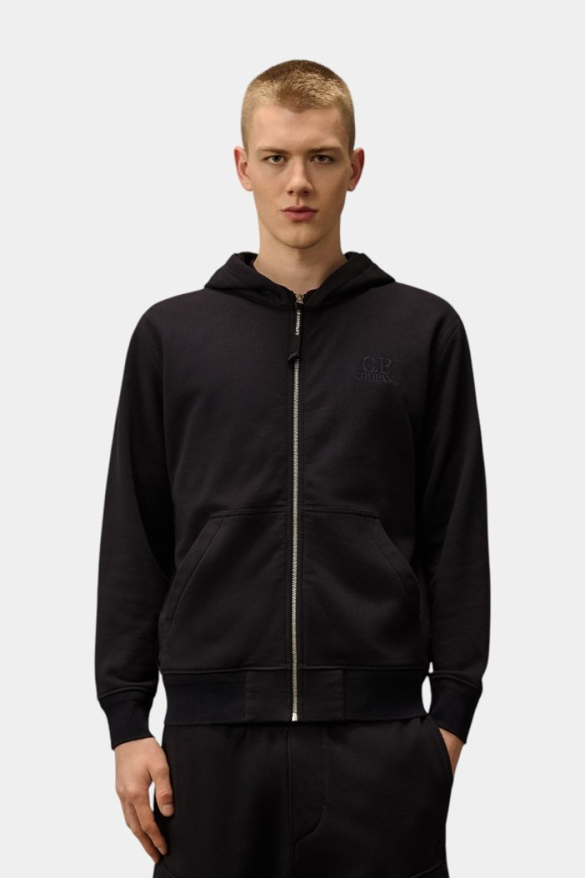 Темно-синє худі на блискавці 18CMSS044A005086W 888 C.P. Company