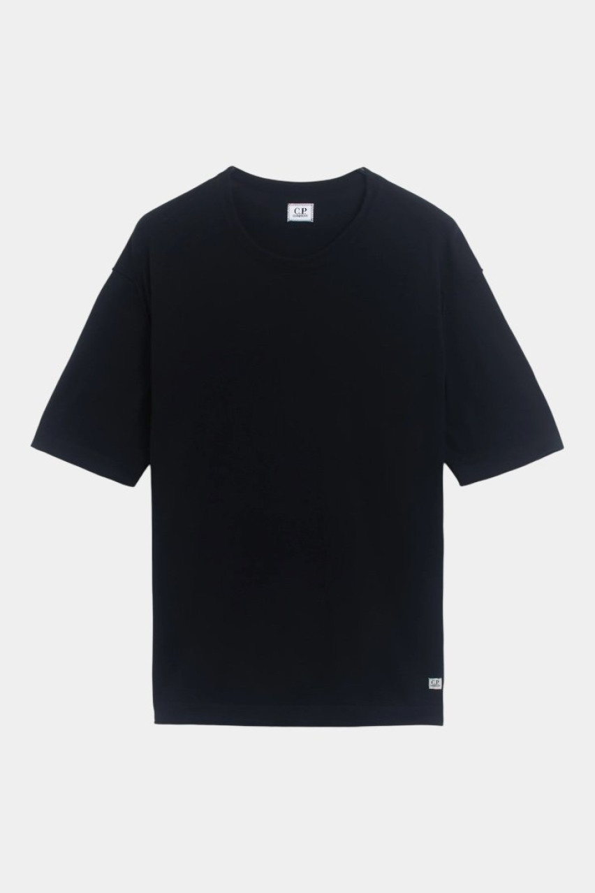Темно-синя футболка з матеріалу Sea Island 18CMKN075A004037A 888 C.P. Company