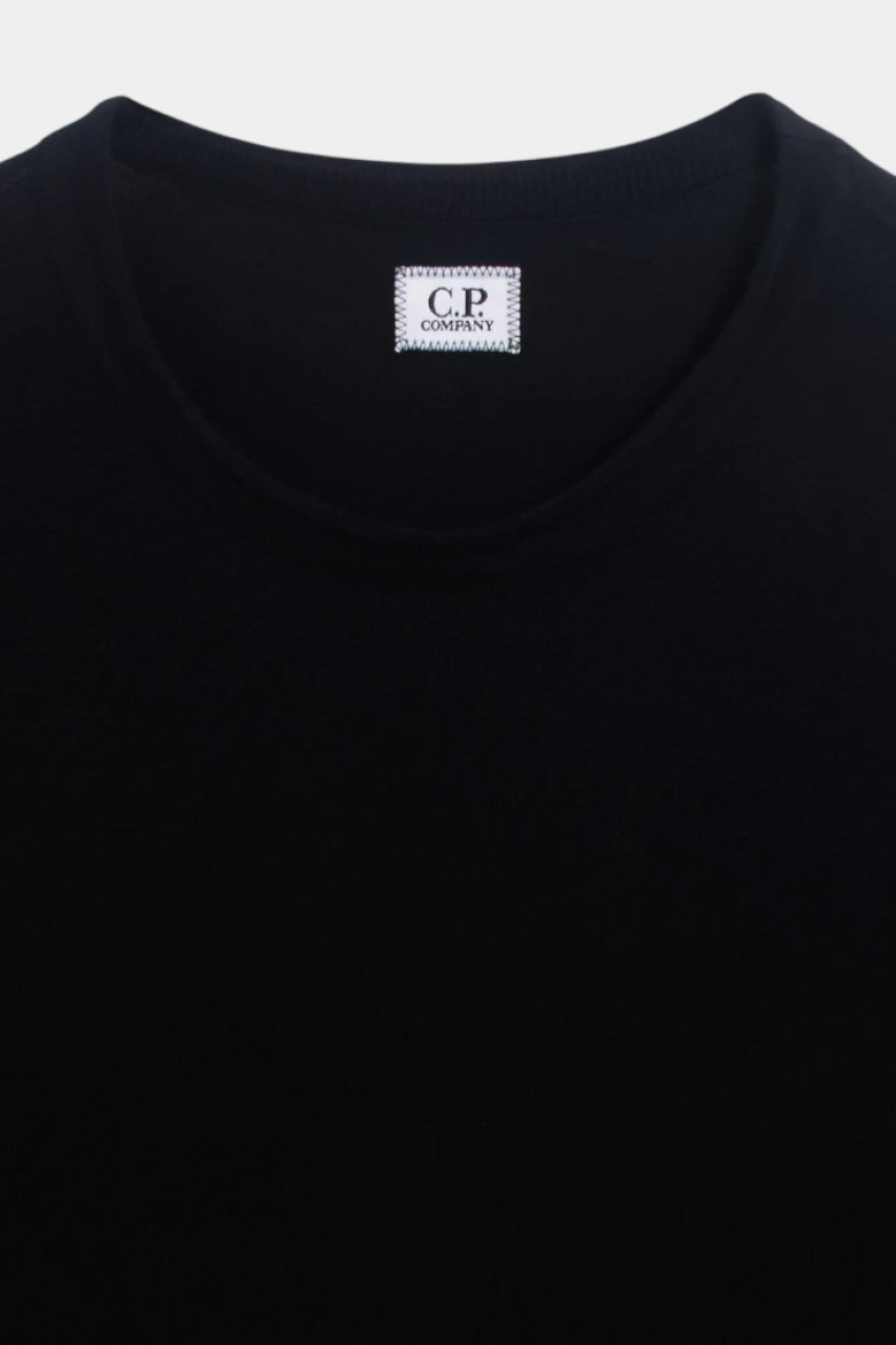 Темно-синя футболка з матеріалу Sea Island 18CMKN075A004037A 888 C.P. Company