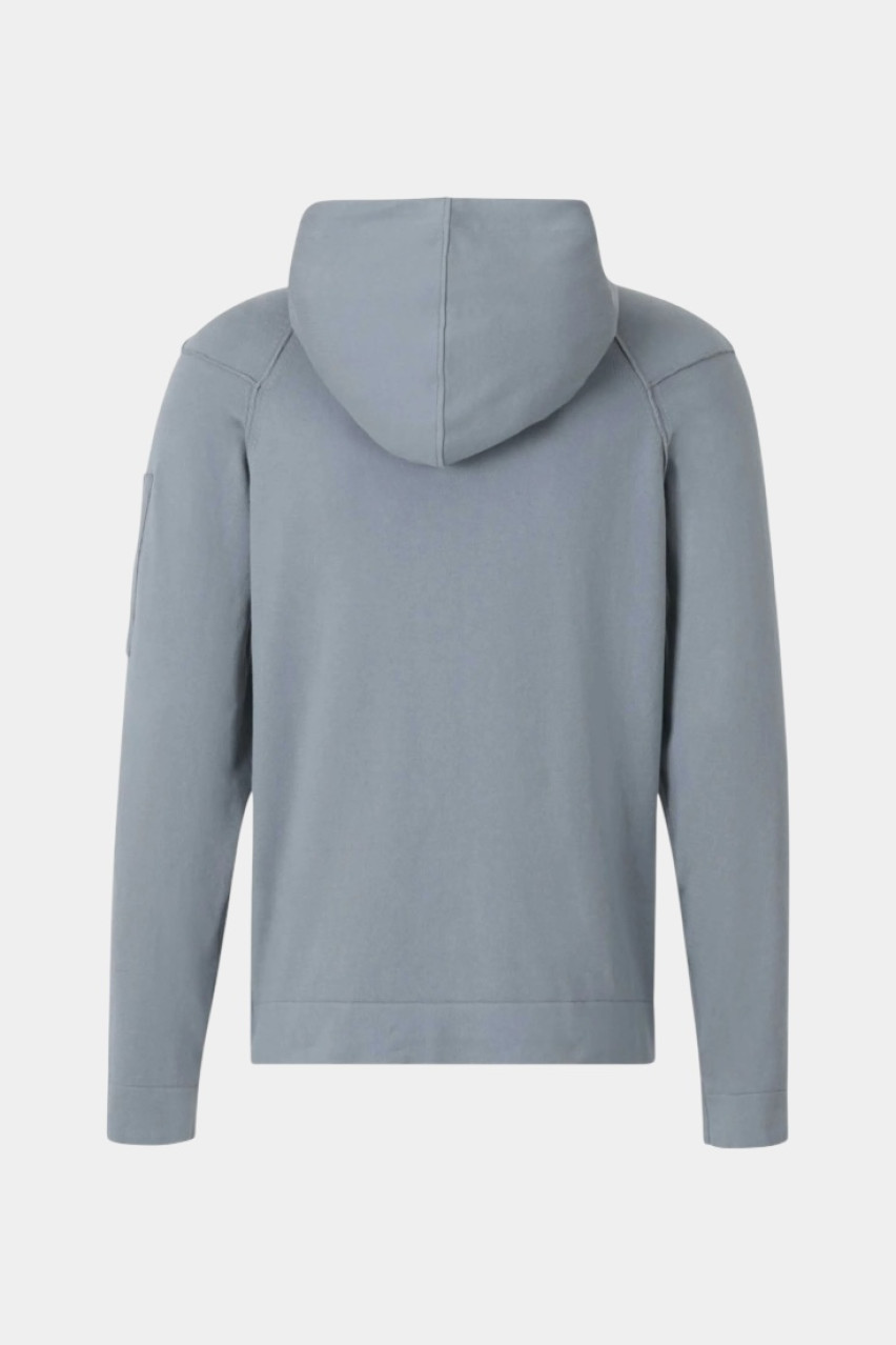 Сіро-блакитне худі з матеріалу Sea Island 18CMKN074A004037A 872 C.P. Company