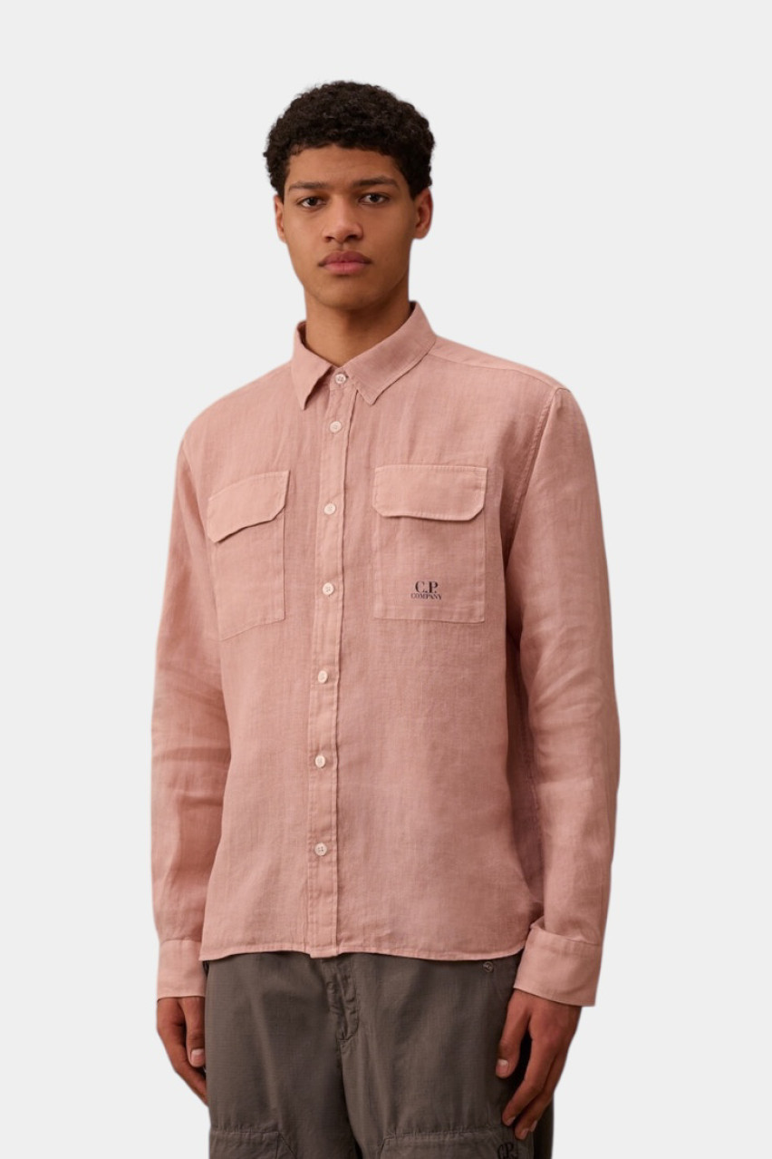 Рожева лляна сорочка 18CMSH250A005415G 520 C.P. Company