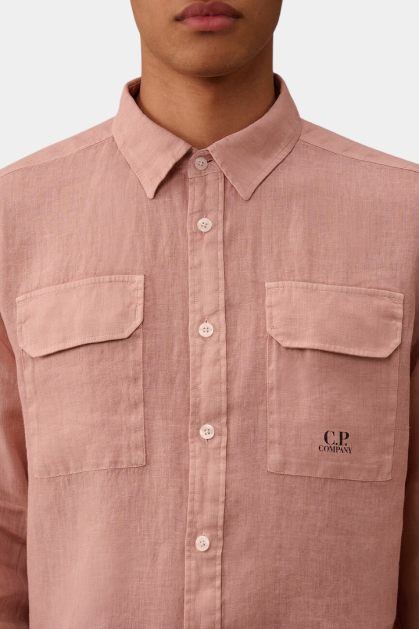 Рожева лляна сорочка 18CMSH250A005415G 520 C.P. Company