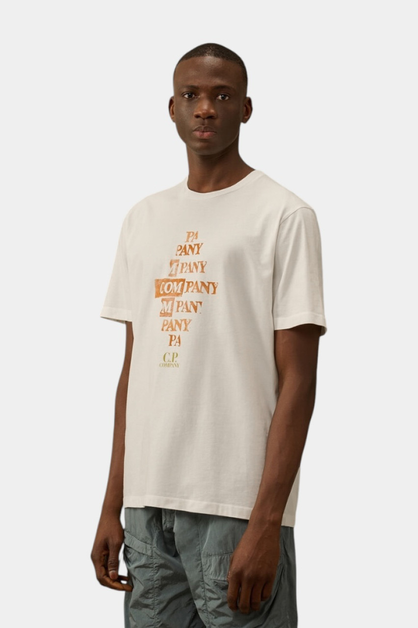 Молочна футболка з джерсі 24/1 та логотипом на грудях 18CMTS308A005431G 103 C.P. Company