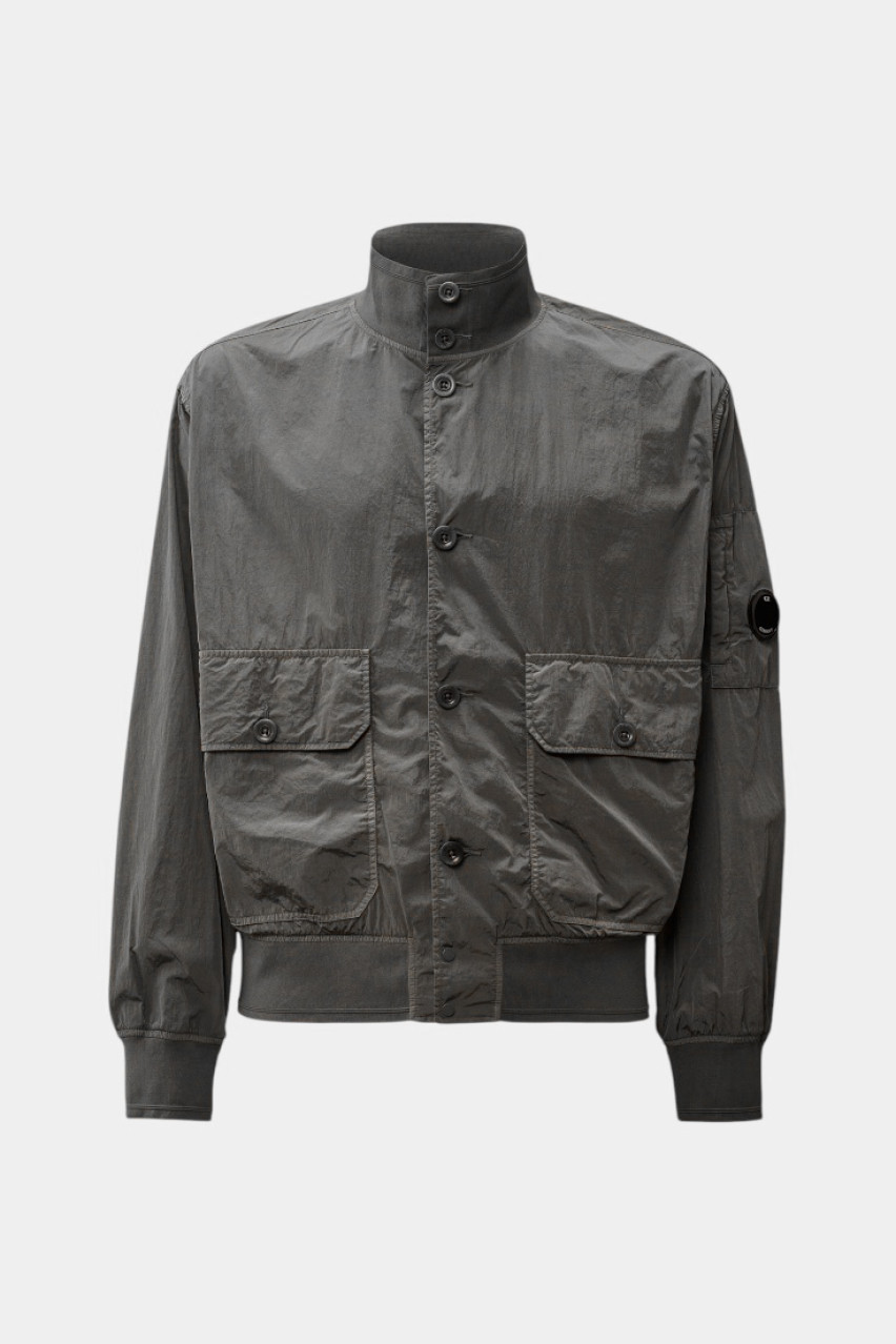 Сіра вітрівка на кнопках з матеріалу Chrome-R 18CMOW014A005904G 935 C.P. Company