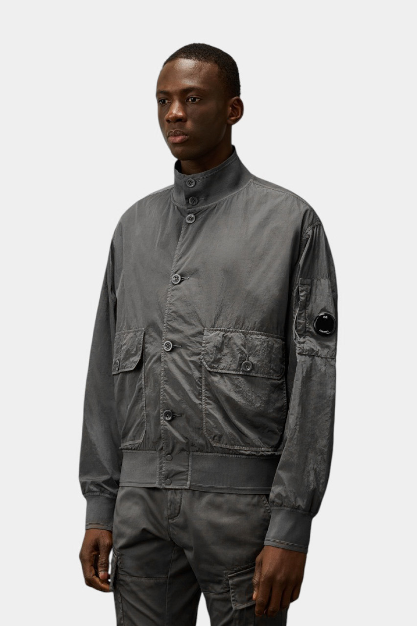 Сіра вітрівка на кнопках з матеріалу Chrome-R 18CMOW014A005904G 935 C.P. Company