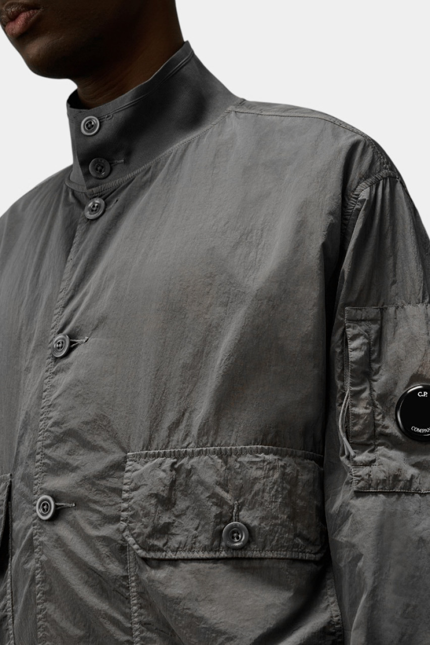 Сіра вітрівка на кнопках з матеріалу Chrome-R 18CMOW014A005904G 935 C.P. Company