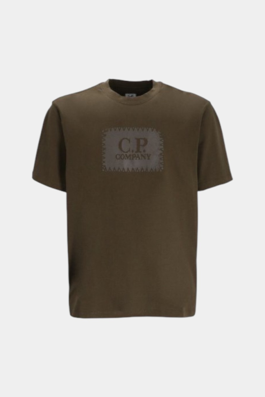 Хакі футболка з джерсі 30/1 та логотипом 18CMTS029A005100W 683 C.P. Company