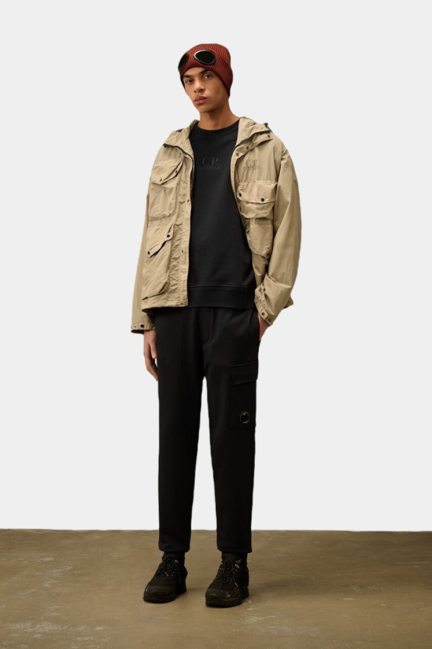 Чорний світшот з круглим вирізом та вишитим логотипом 18CMSS042A005086W 999 C.P. Company