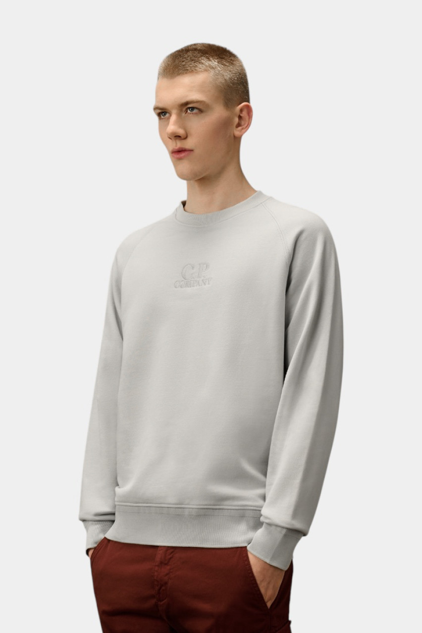 Сірий світшот з круглим вирізом та вишитим логотипом 18CMSS042A005086W 800 C.P. Company