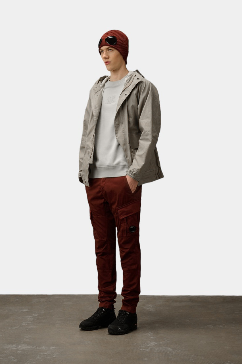 Сірий світшот з круглим вирізом та вишитим логотипом 18CMSS042A005086W 800 C.P. Company